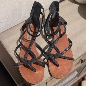 Steve Madden Black Braided Sandals